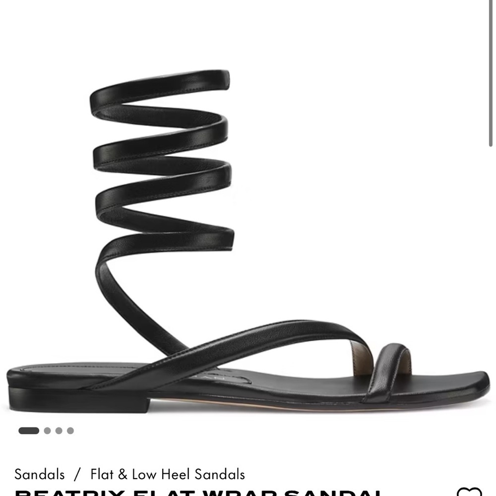 Stuart Weitzman Black Spiral Strap Sandals